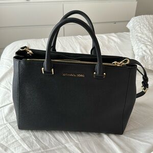 COPY - Black Michael Kors Medium Leather Satchel